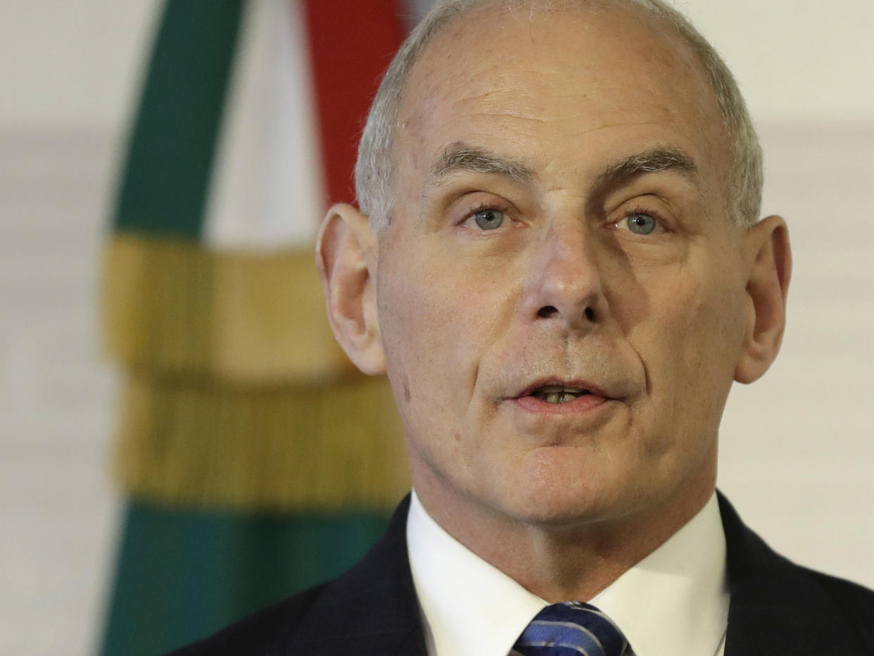 US Homeland Security Secretary John Kelly at a joint statement to the press by US and Mexican officials in Mexico City: Associated Press