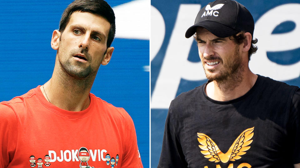 Novak Djokovic and Andy Murray, pictured here in action ahead of the US Open.