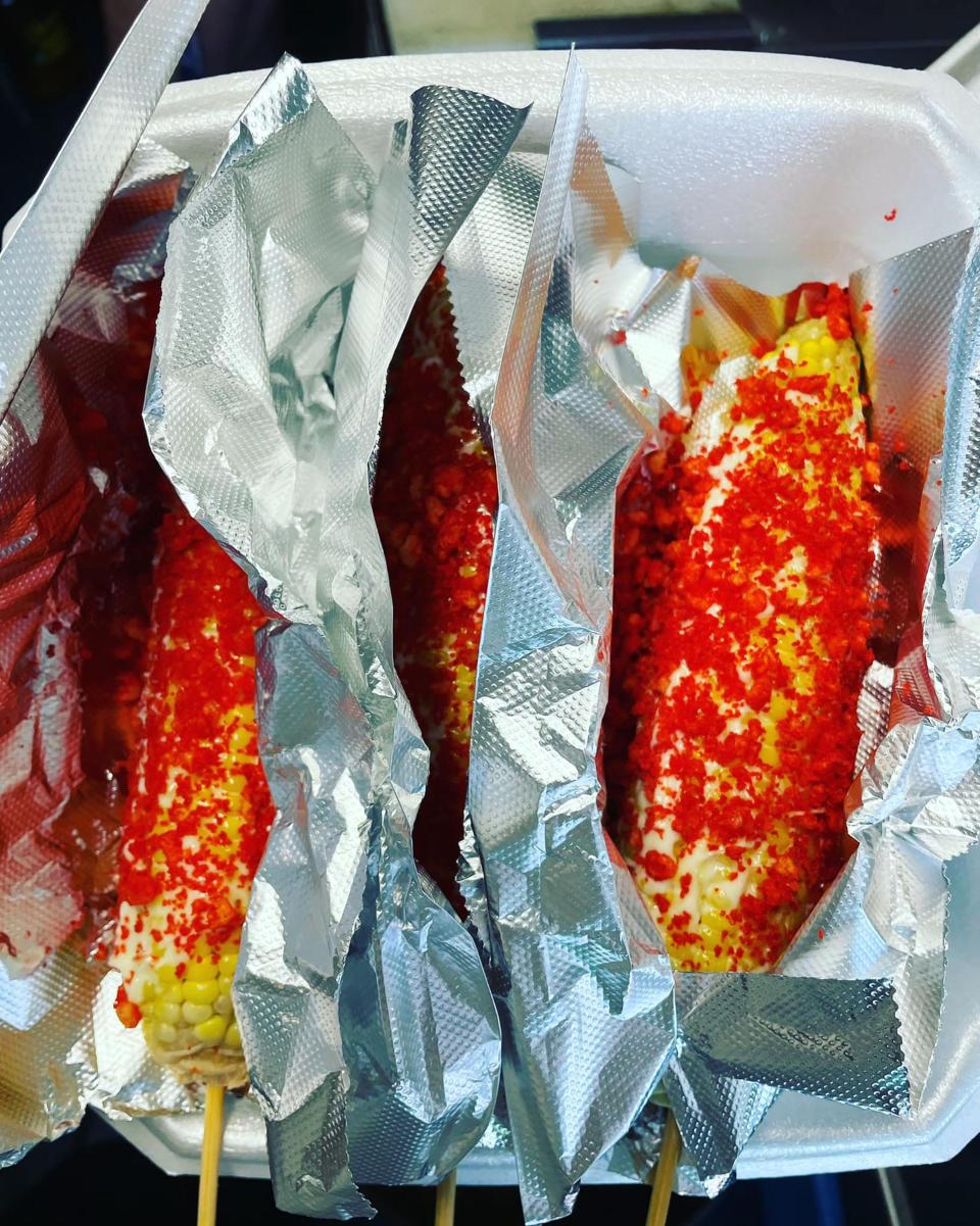 The Hot Cheeto Corn is a customer favorite available from the CEJO Food Truck. 