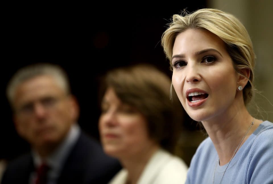 Ivanka Trump has been trolled online for Tweeting her support of Oprah Winfrey's Golden Globes speech. Photo: Getty Images