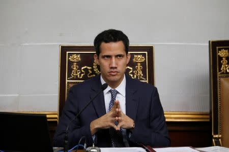 Juan Guaido, President of the Venezuela's National Assembly, attends a session in Caracas, Venezuela January 22, 2019. REUTERS/Manaure Quintero