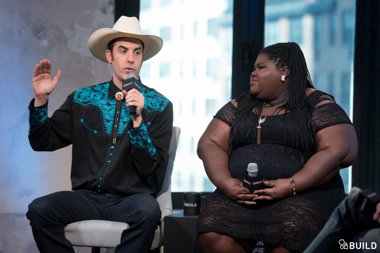 Sacha Baron Cohen and Gabourey Sidibe visits AOL Hq for Build on March 9, 2016 in New York. Photos by Noam Galai