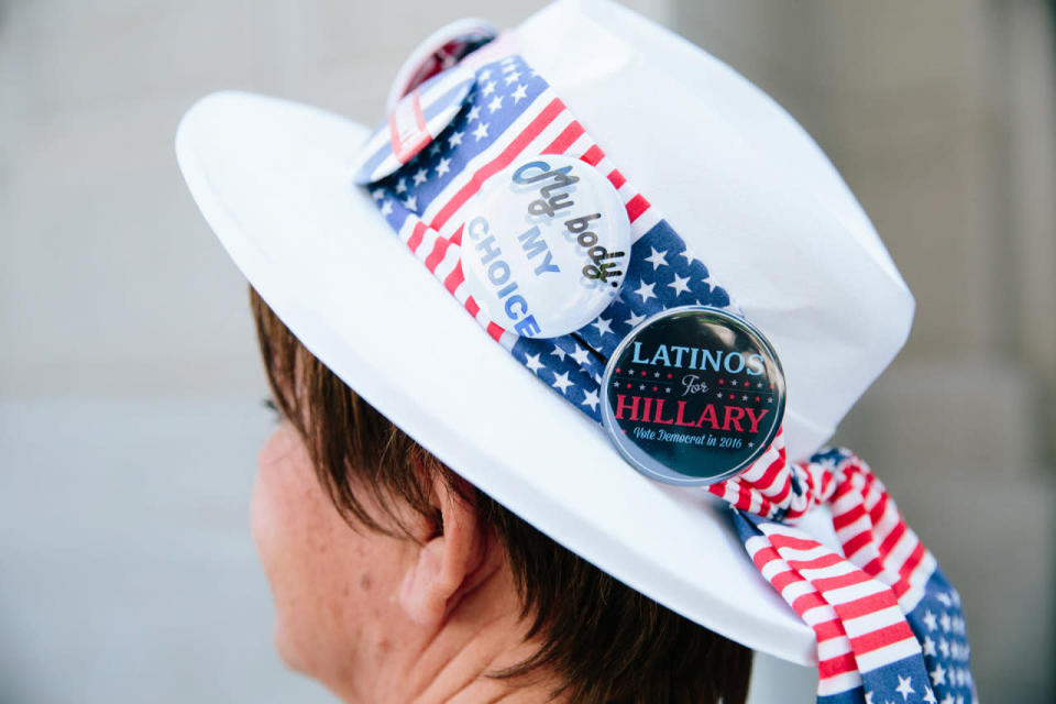 One of the colorful hats seen on the convention floor. 