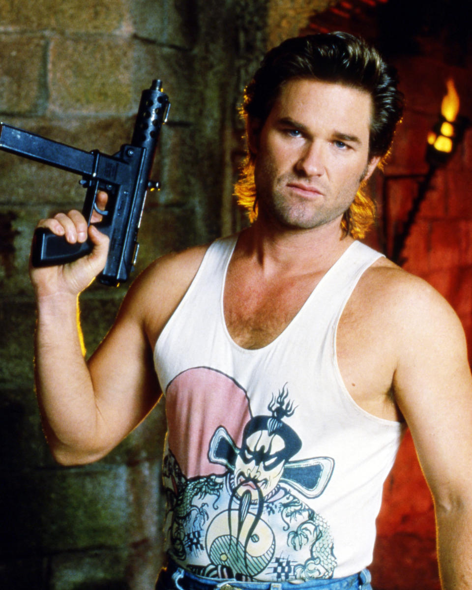 American actor Kurt Russell as Jack Burton in 'Big Trouble In Little China', directed by John Carpenter, 1986. (Photo by Silver Screen Collection/Getty Images)