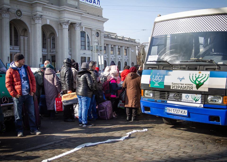 The American Jewish Joint Distribution Committee coordinates evacuation efforts in Odesa, Ukraine.