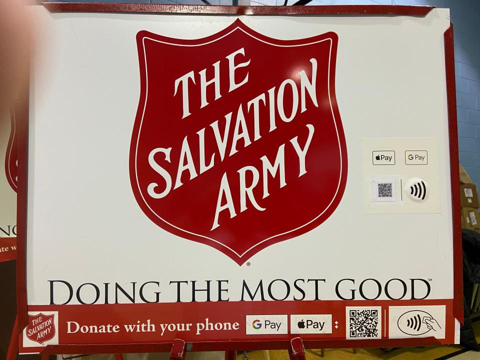 The Salvation Army has added QR codes to its signage to allow people to make donations with their smart phones.