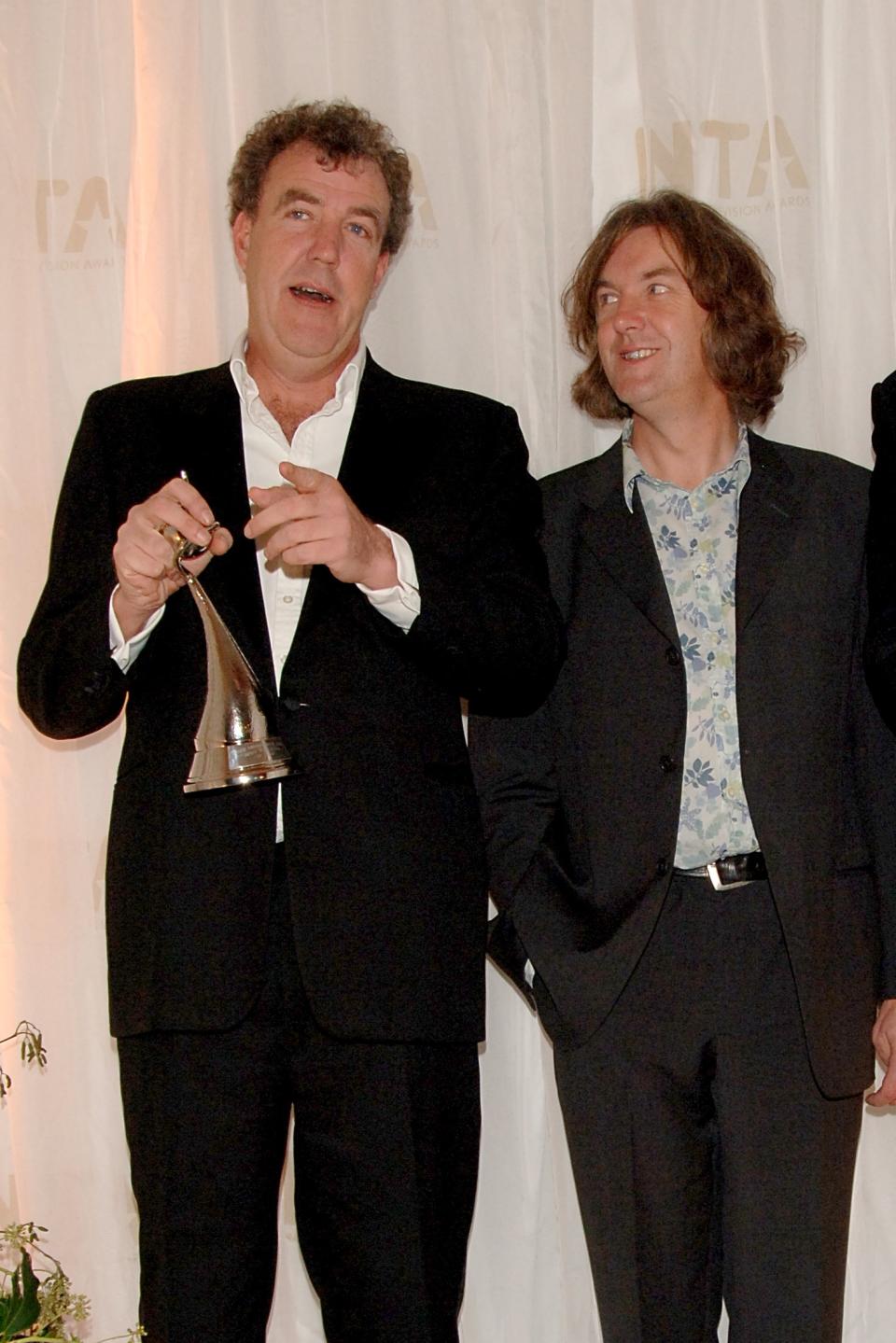 James May and Jeremy Clarkson with the award for Most Popular Factual Programme at the National Television Awards 2006 at the Royal Albert Hall in west London. PRESS ASSOCIATION Photo. Picture date: Tuesday 31 October 2006.