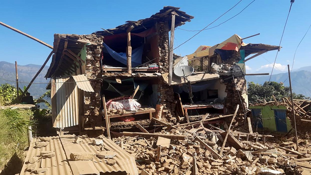  A destroyed home after an earthquake in Nepal. 