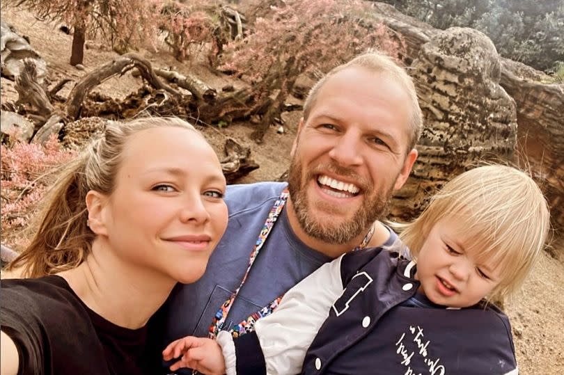 Chloe Madeley, James Haskell and their daughter