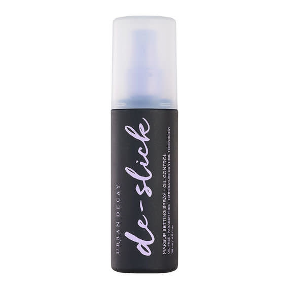 Johnson&nbsp;says Urban Decay's De-Slick oil-control makeup setting spray is&nbsp;helpful for extending the lasting power of your makeup in the summer.&nbsp;<br /><br />It's a "great product to help seal in the makeup," she said.<br /><br /><strong><a href="https://www.sephora.com/product/de-slick-oil-control-makeup-setting-spray-P277222" target="_blank">Urban Decay De-Slick oil-control makeup setting spray</a>, $32</strong>