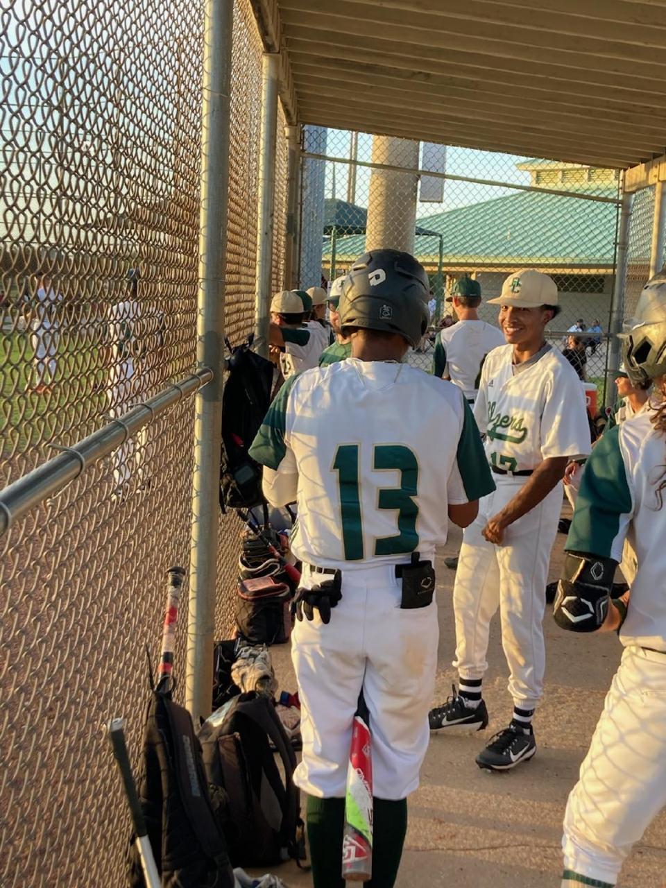 The Boca Raton Christian baseball team during a district tournament matchup with Jupiter Christian on May 2, 2023.