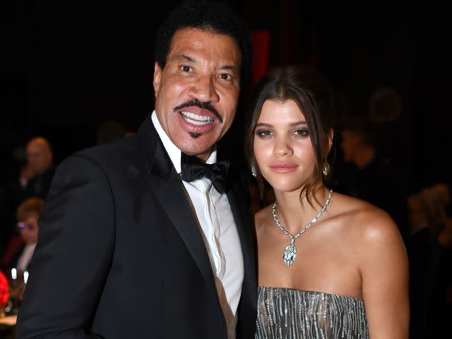 <p>Dimitrios Kambouris/Getty</p> Lionel Richie and Sofia Richie attends the 26th annual Elton John AIDS Foundation Academy Awards Viewing Party