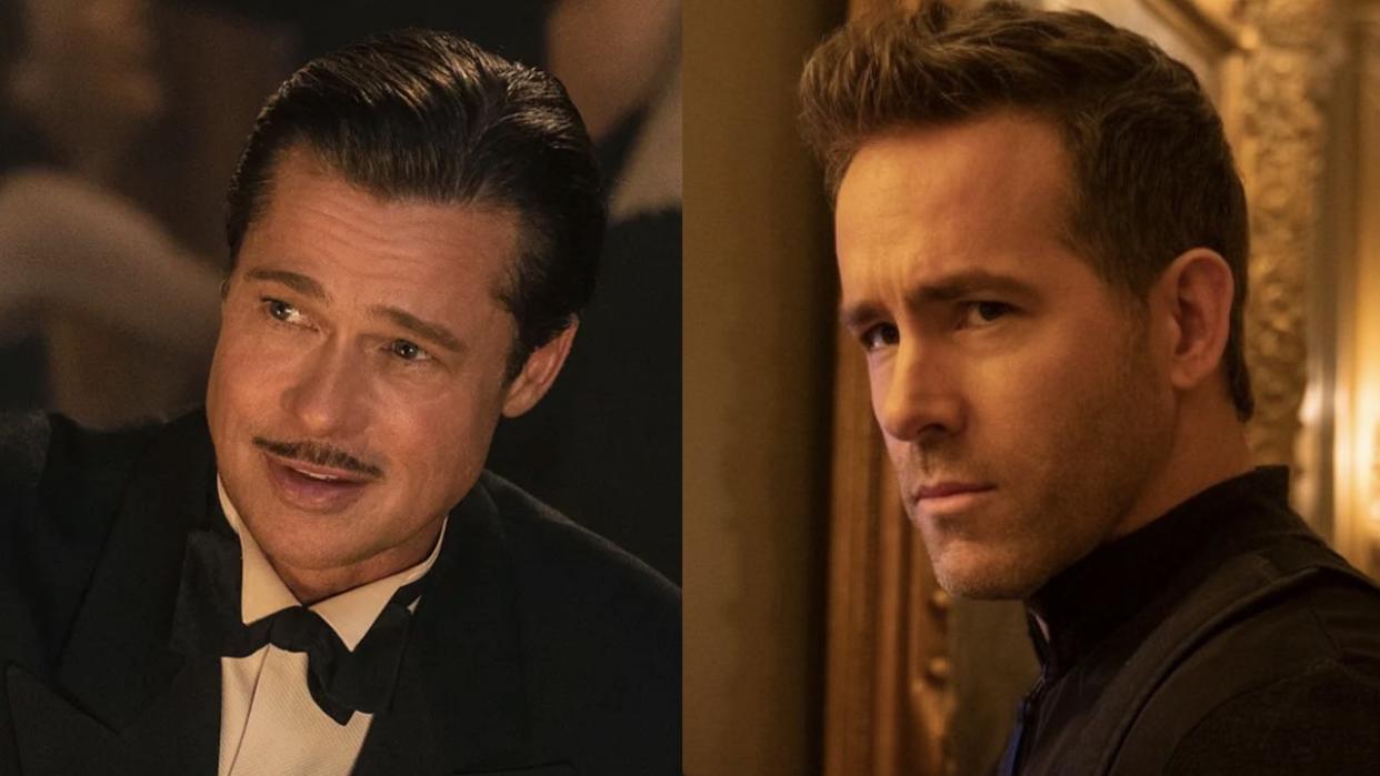  Ryan Reynolds and Brad Pitt side by side  