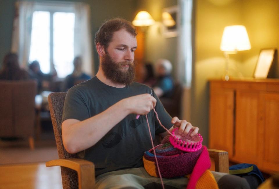 Kings Bay AS chef Espen Ulvenes attends the weekly Knit and Sip get-together in Ny-Alesund (Reuters)