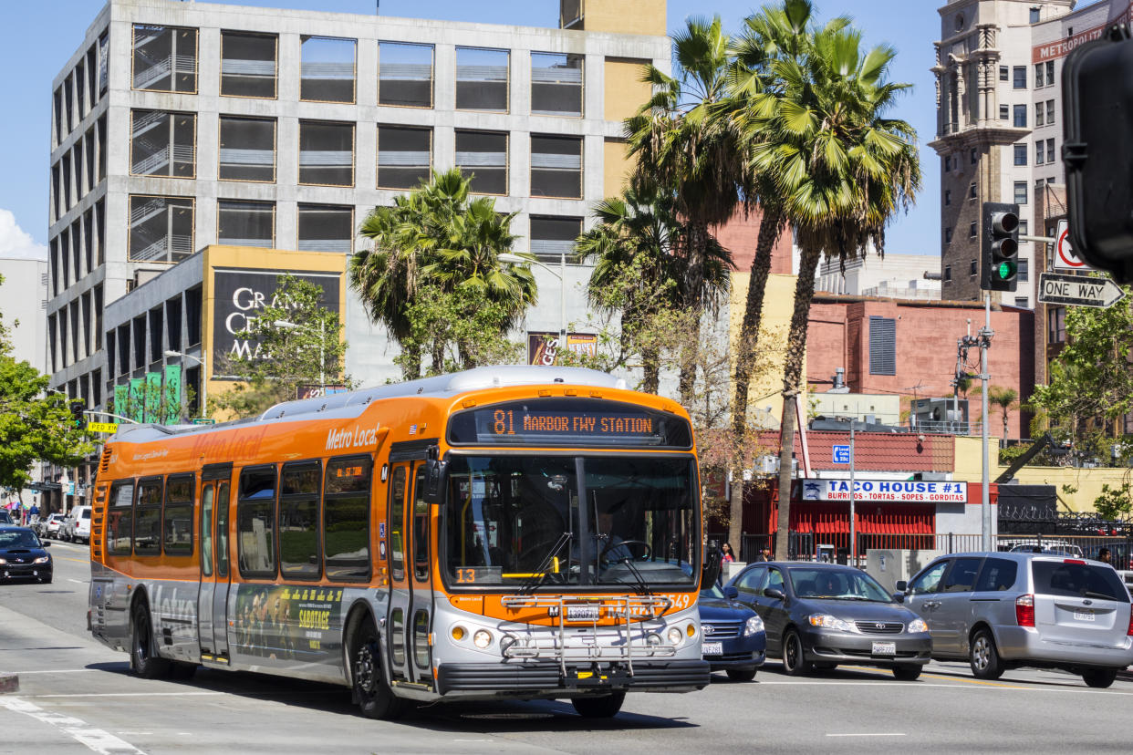 The Metro Bus on South Hill Street. (Photo: Jeffrey Greenberg/UIG via Getty Images)