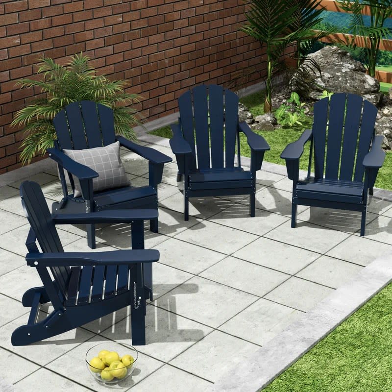 Elland Plastic Folding Adirondack Chair (Set of 4)