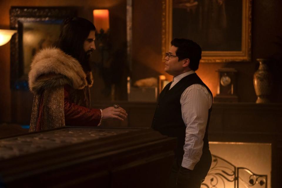 “What We Do in the Shadows”: Kayvan Novak, left, as Nandor, Harvey Guillén as Guillermo - Credit: Russ Martin/FX