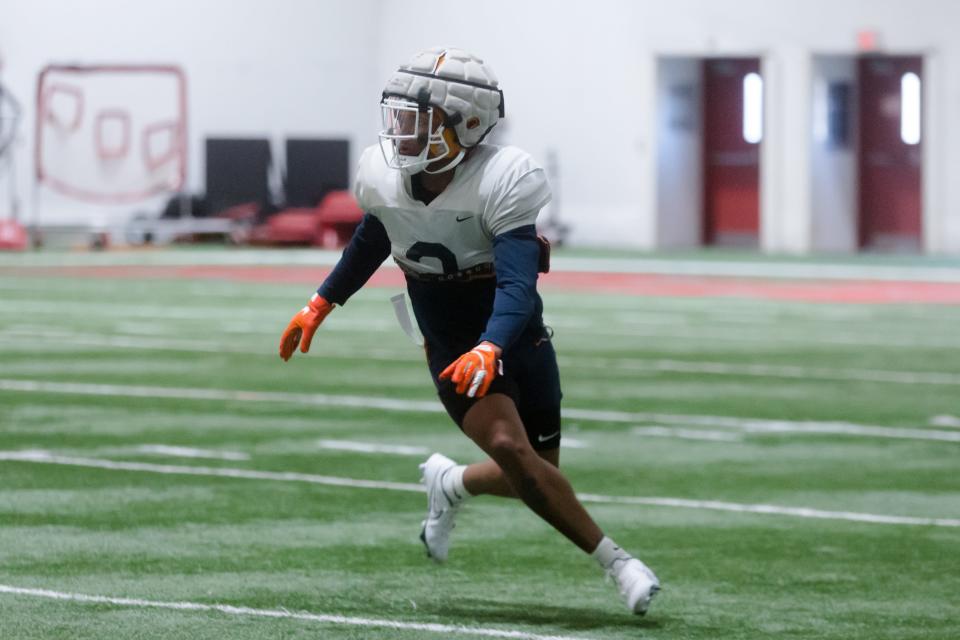 UTEP's Ty'reke James (3) at their first practice at the UNM indoor facility as UTEP football arrives at Albuquerque, NM, for the 2021 New Mexico Bowl on Wednesday, Dec. 15, 2021.