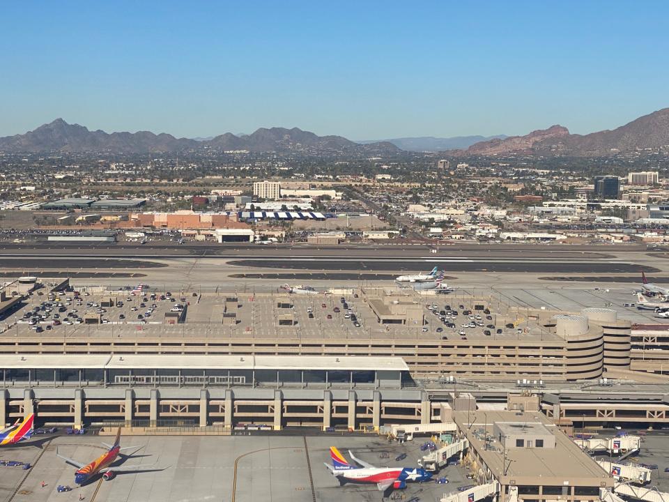 Aerial view of Phoenix Sky Harbor International Airport on January 6, 2020.