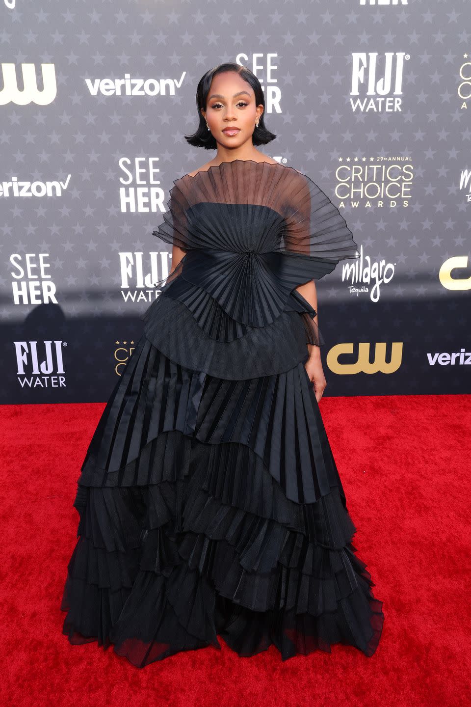 santa monica, california january 14 geffri maya attends the 29th annual critics choice awards at barker hangar on january 14, 2024 in santa monica, california photo by matt winkelmeyergetty images for critics choice association