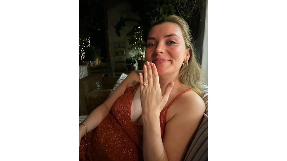 A photo of Rosie Kelly and her engagement ring