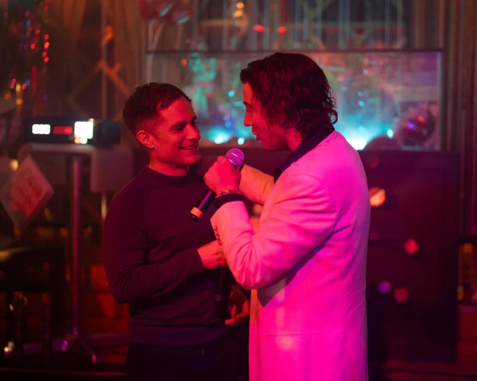 Gael Garcí­a Bernal and Diego Luna in a movie scene.