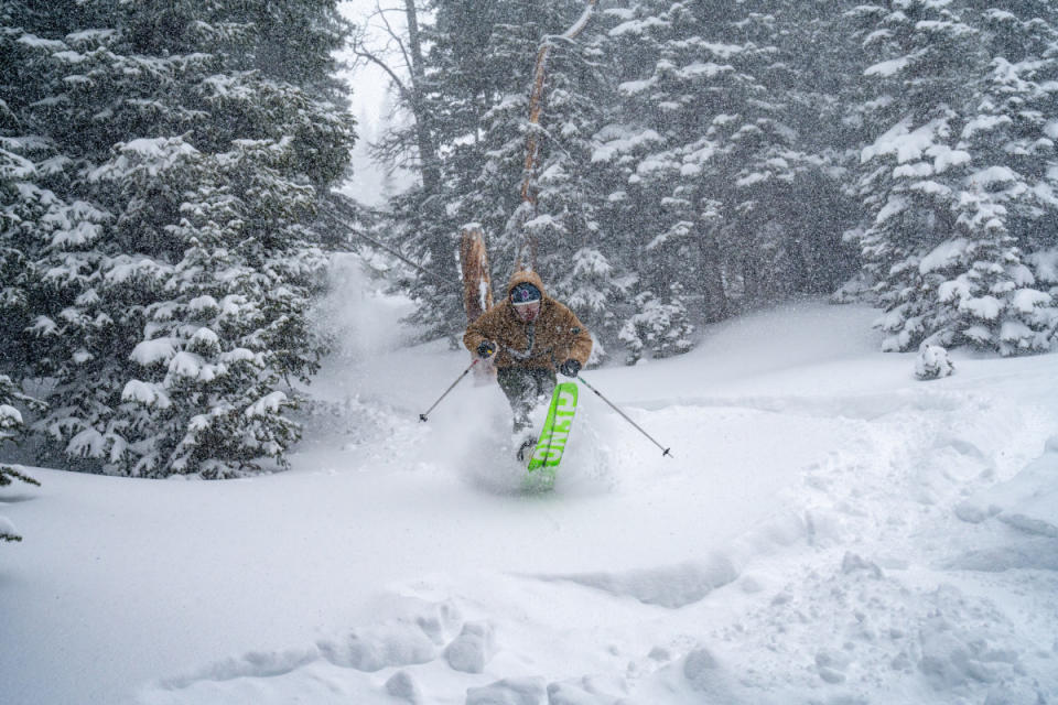 A skier bounces through fresh powder on May 7, 2024 at Breckenridge Resort<p>Courtesy Breckenridge Resort</p>