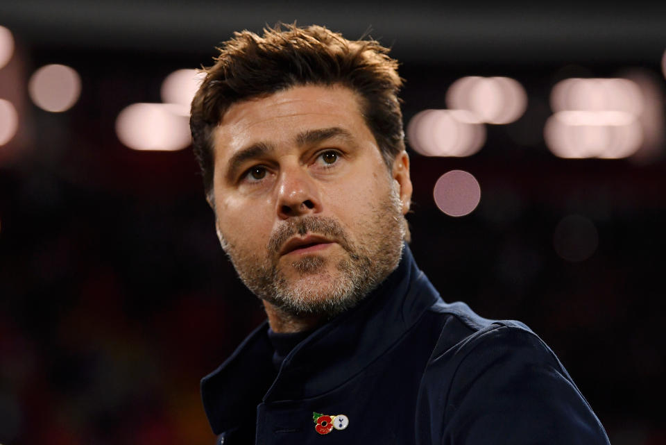 BELGRADE, SERBIA - NOVEMBER 06: Mauricio Pochettino, Manager of Tottenham Hotspur looks on during the UEFA Champions League group B match between Crvena Zvezda and Tottenham Hotspur at Rajko Mitic Stadium on November 06, 2019 in Belgrade, Serbia. (Photo by Justin Setterfield/Getty Images)