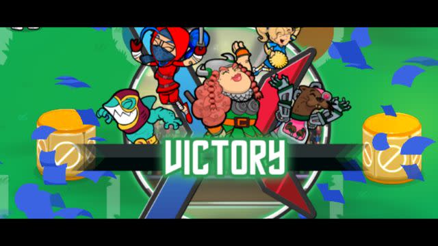 Victory screen in Flick Knights