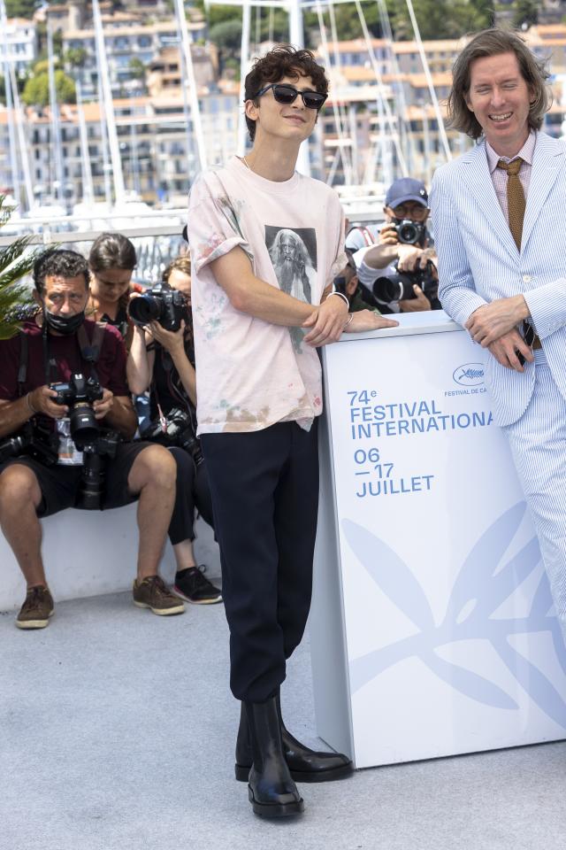 Timothee Chalamet In Baseball Hat & Sneakers At Cannes