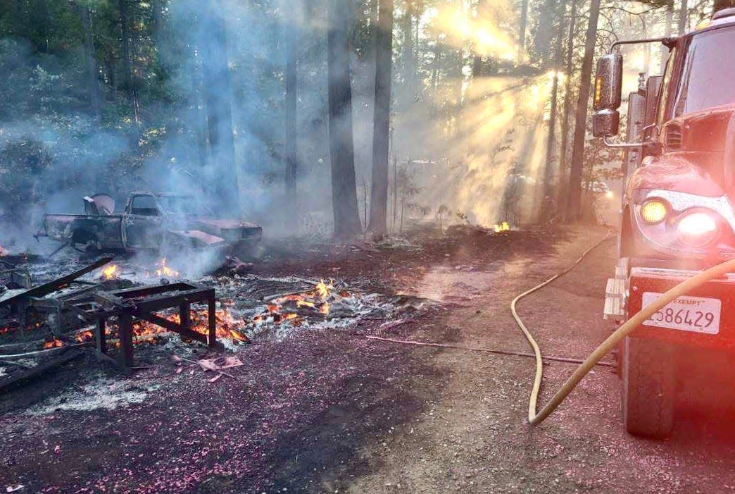 An illegal debris burn in an illegal burn barrel caused a quarter-acre blaze in Oak Run on Tuesday, Sept. 6, 2022, the California Department of Forestry and Fire Protection said.