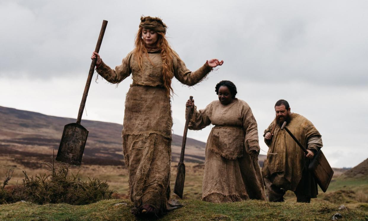 <span>Small-screen energy… Aimee Lou Wood, Lolly Adefope and Nick Frost in Seize Them! </span><span>Photograph: PR IMAGE</span>