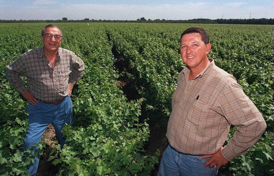 Then Cal-Western Nurseries CEO Luther Khachigian, left, with the group’s president Jesus Gutierrez.