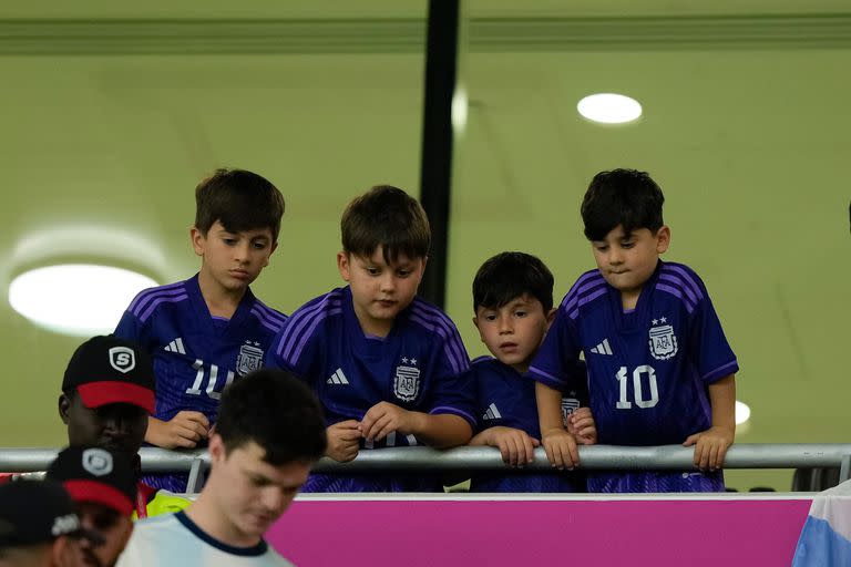 Los hijos de Messi gritaron emocionados el gol de su papá ante Países Bajos