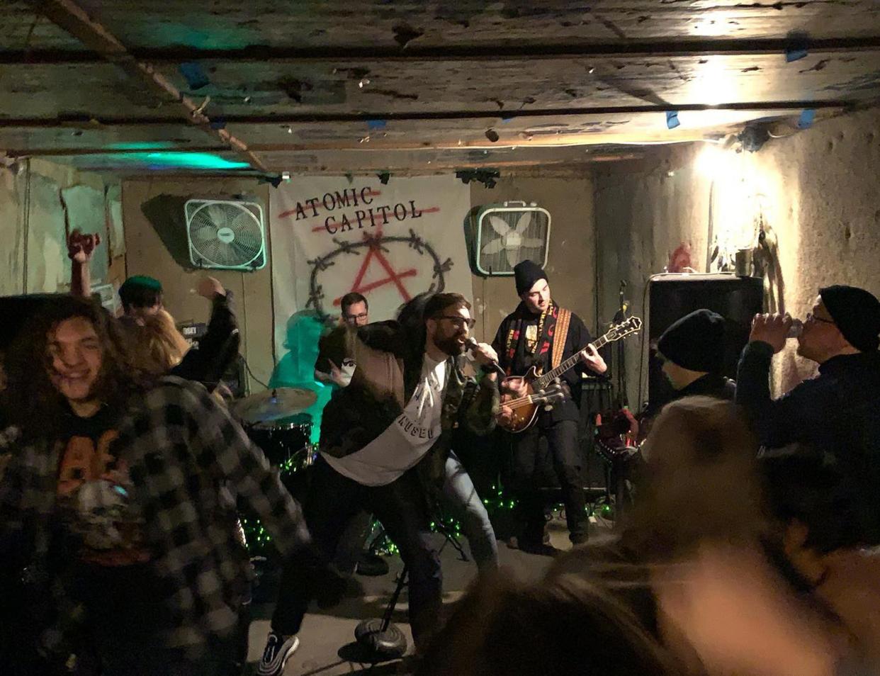 Zero Mentality plays at the former location of Skid Row Garage, an actual garage on West Clarke Avenue in York, on Feb. 8, 2020.