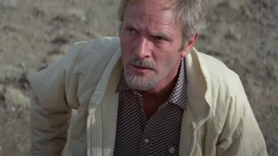 Julian Glover stands with caution in For Your Eyes Only.