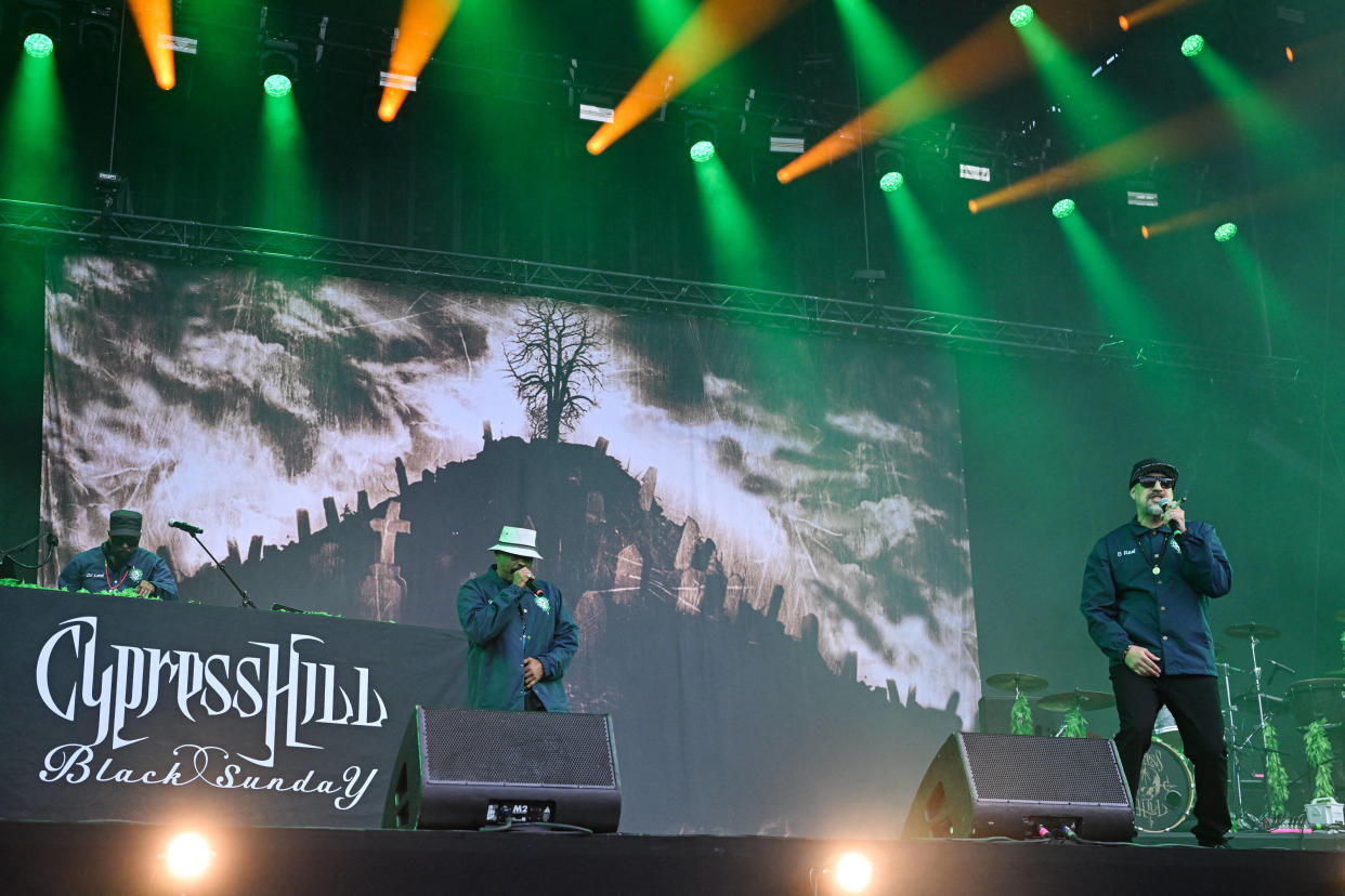 Les rapeurs de Cypress Hill, ici sur la scène de Rock en Seine, en août 2023, à Paris.