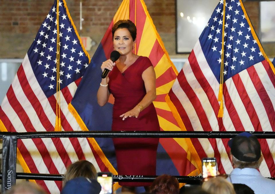 Arizona Republican candidate for U.S. Senate Kari Lake during a Latino-themed event in Goodyear on June 5, 2024.