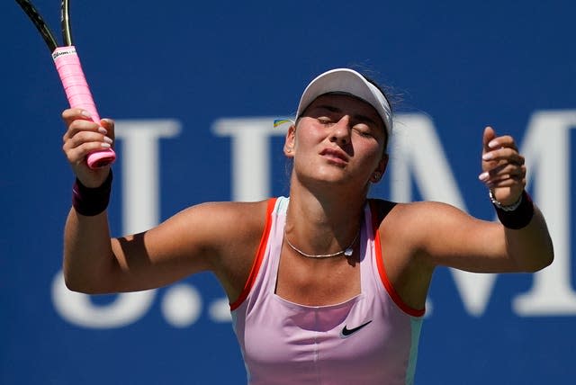 Marta Kostyuk reacts during her loss to Victoria Azarenka