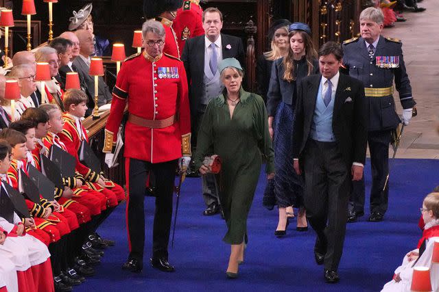 Laura Lopes, Harry Lopes, Tom Parker Bowles, Eliza Lopes and Lola Bowles on coronation day.