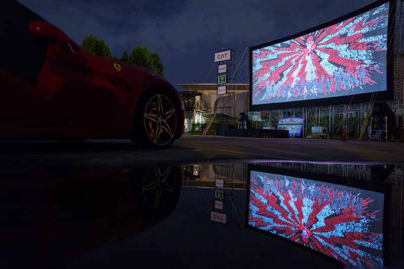 The first drive-in movie theatre amid the spread of the coronavirus (COVID-19) in Bangkok