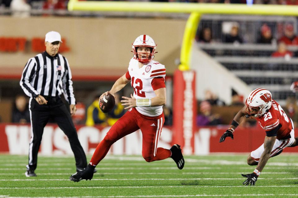 Chubba Purdy led two first-quarter touchdown drives for Nebraska against Wisconsin to jumpstart the Huskers offense Saturday at Camp Randall Stadium. Nebraska is up on the Badgers, 14-10, at halftime.