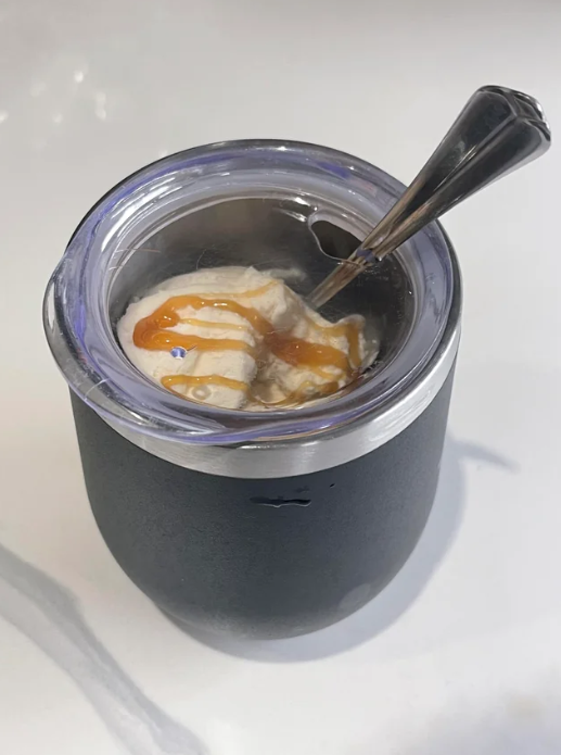 Ice cream in a wine tumbler