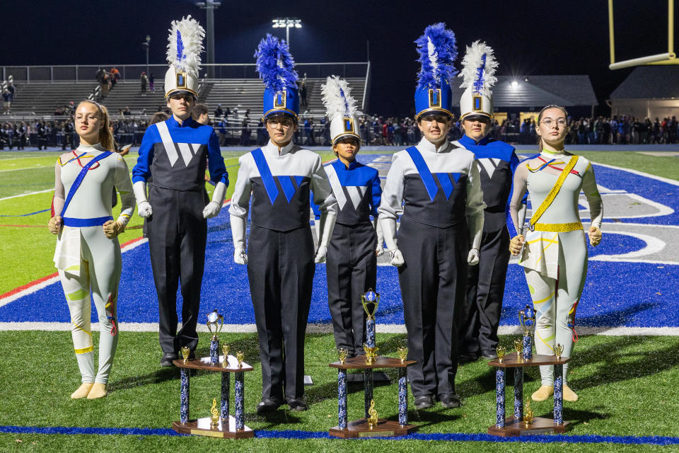 The Westfield marching Blue Devils kicked off their competitive season with first place honors at the Scotch Plains-Fanwood New Jersey Marching Band Directors Association contest on Saturday, Sept. 24.