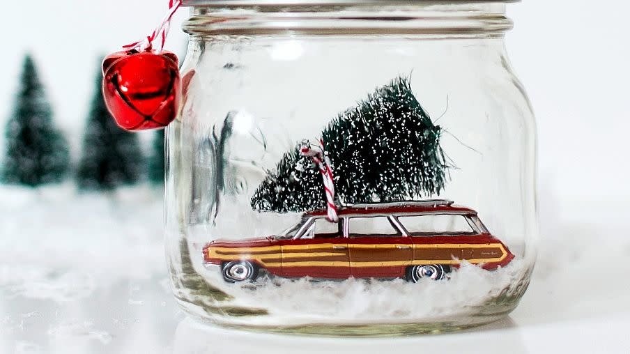 diy snow globe vintage car snow globe