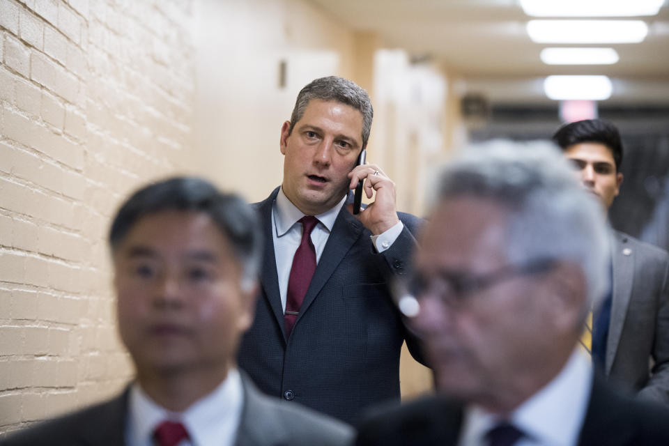 Rep. Tim Ryan, D-Ohio, arrives for the House Democrats' caucus meeting in the Capitol on Thursday, Nov. 15, 2018. (Photo: Bill Clark via Getty Images)