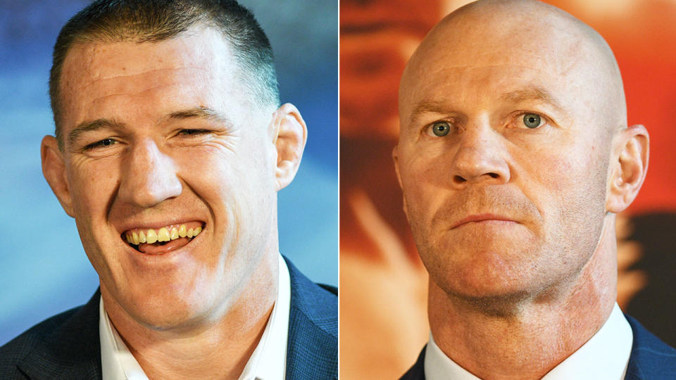 Paul Gallen has been leading the trash-talking towards Barry Hall. 