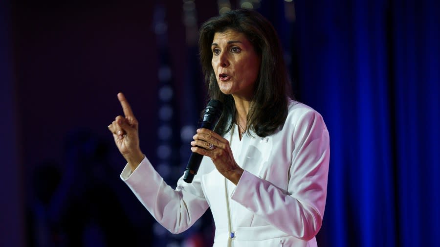 Republican presidential candidate Nikki Haley addresses the Faith and Freedom Coalition’s Road to Majority conference in Washington, D.C., on June 24, 2023.
