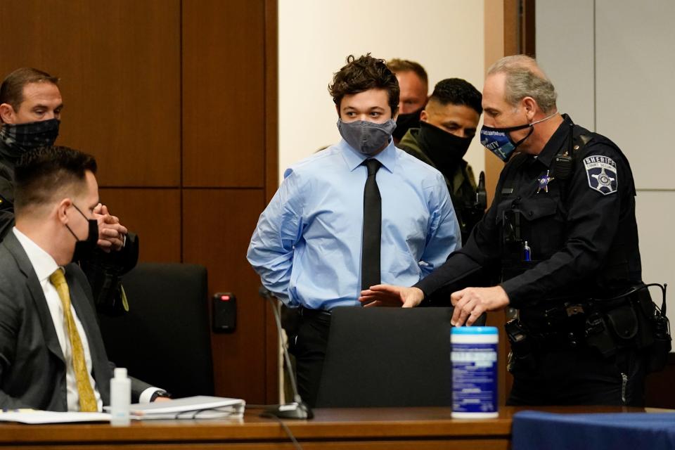 Kyle Rittenhouse appears for an extradition hearing in Lake County court Friday, Oct. 30, 2020, in Waukegan, Ill. Kyle Rittenhouse, accused of killing two protesters days after Jacob Blake was shot by police in Kenosha, Wisconsin.