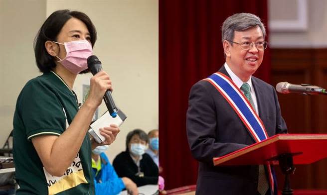 台北市議員王鴻薇(左)、前副總統陳建仁(右)。(合成圖/取自王鴻薇、陳建仁臉書)